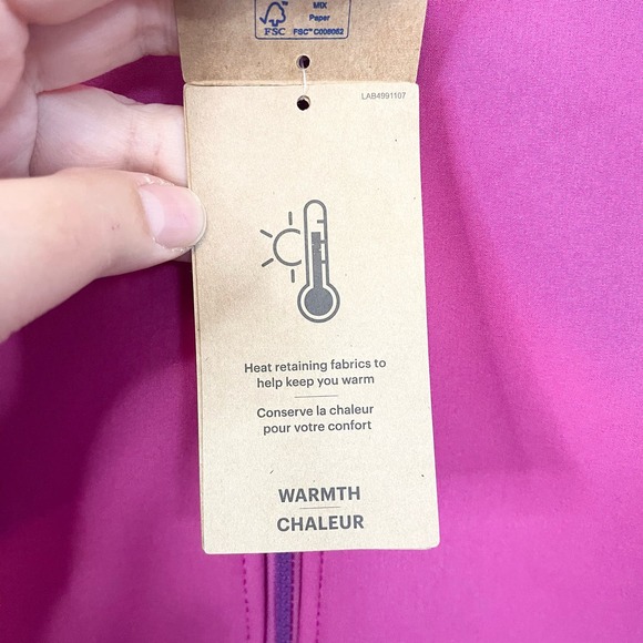 ASICS Womens Pink Winter Soft Shell Full Zip Long Sleeve Hooded Jacket Large NWT - Picture 9 of 9